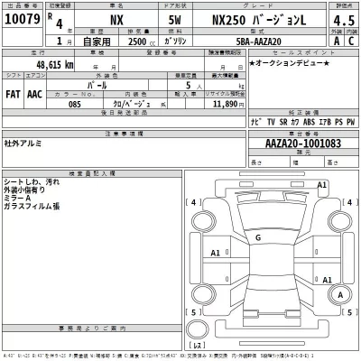 Lexus NX  с аукциона в Японии