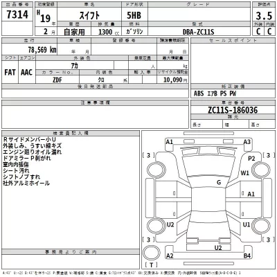 Suzuki SWIFT  с аукциона в Японии