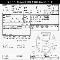 Toyota VITZ лот № 3154 оценка R  с аукциона в Японии 10