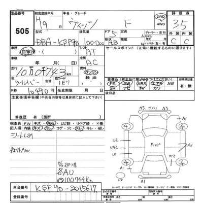 Toyota VITZ  с аукциона в Японии
