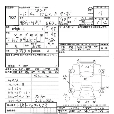 Honda VAMOS  с аукциона в Японии