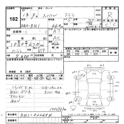 Subaru STELLA  с аукциона в Японии