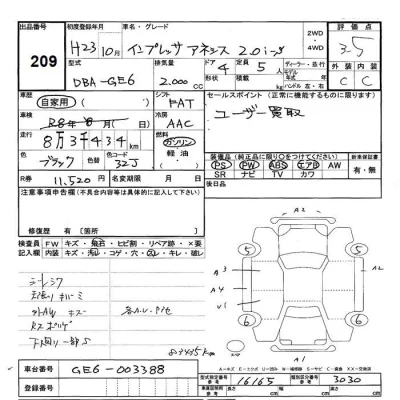 Subaru IMPREZA  с аукциона в Японии
