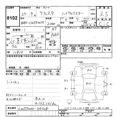Nissan LAFESTA  с аукциона в Японии