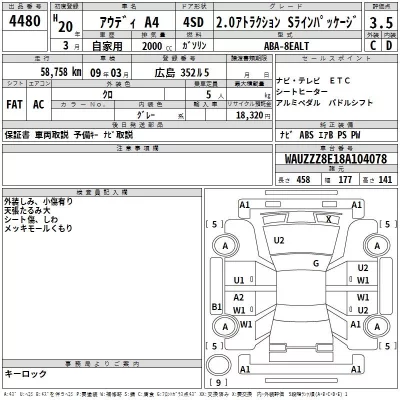 Audi A4  с аукциона в Японии