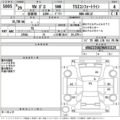 Volkswagen POLO  с аукциона в Японии