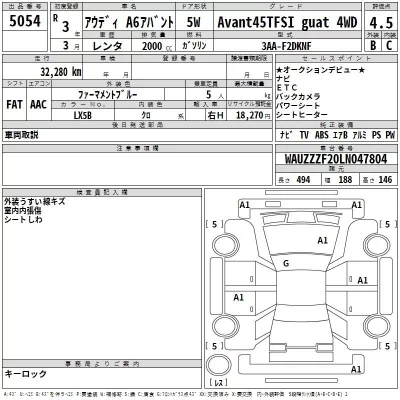 Audi A6  с аукциона в Японии