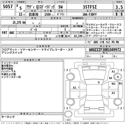 Audi Q3  с аукциона в Японии