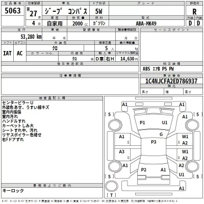 Chrysler JEEP COMPASS  с аукциона в Японии