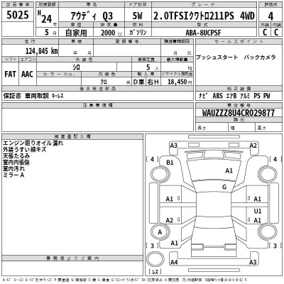 Audi Q3  с аукциона в Японии