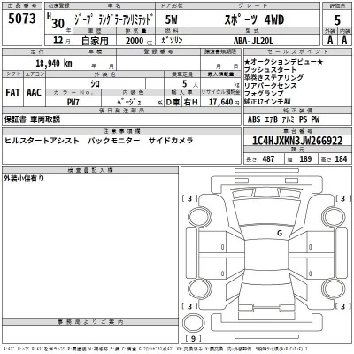 Chrysler JEEP WRANGLER  с аукциона в Японии