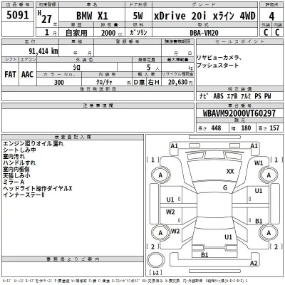 BMW X1  с аукциона в Японии