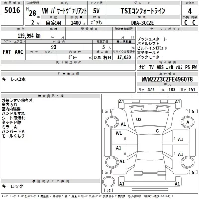 Volkswagen PASSAT VARIANT  с аукциона в Японии