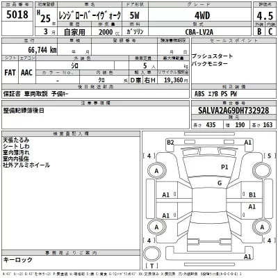 Rover RANGE ROVER  с аукциона в Японии