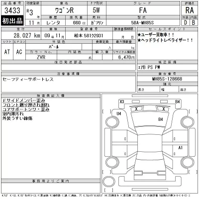 Suzuki WAGON R  с аукциона в Японии