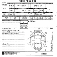 Nissan SUNNY лот № 60025 оценка 3.5  с аукциона в Японии 10