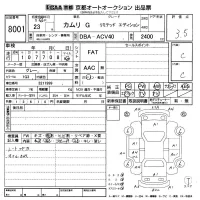 Toyota CAMRY лот № 8001 оценка 3.5  с аукциона в Японии 8