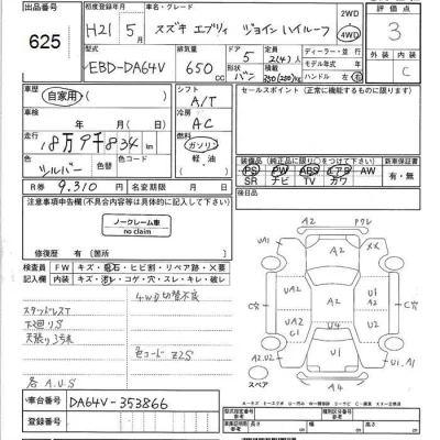 Suzuki EVERY  с аукциона в Японии