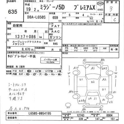 Daihatsu MIRA  с аукциона в Японии