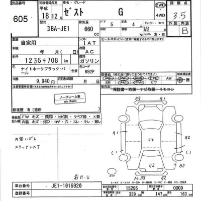Honda ZEST  с аукциона в Японии