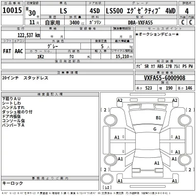 Lexus LS  с аукциона в Японии
