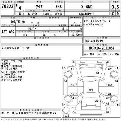 Toyota AQUA  с аукциона в Японии