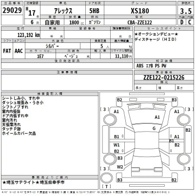 Toyota ALLEX  с аукциона в Японии