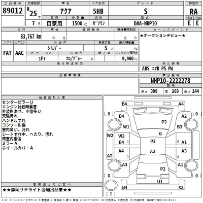 Toyota AQUA  с аукциона в Японии