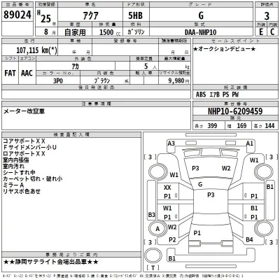 Toyota AQUA  с аукциона в Японии