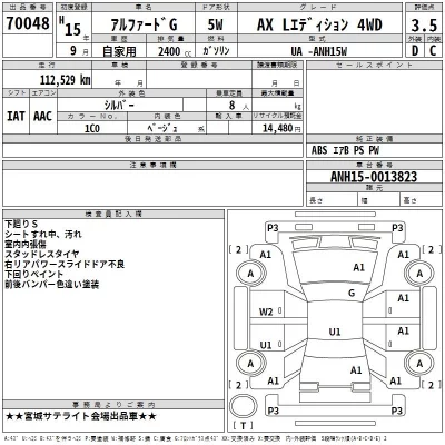 Toyota ALPHARD  с аукциона в Японии