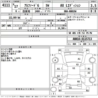 Toyota ALPHARD  с аукциона в Японии