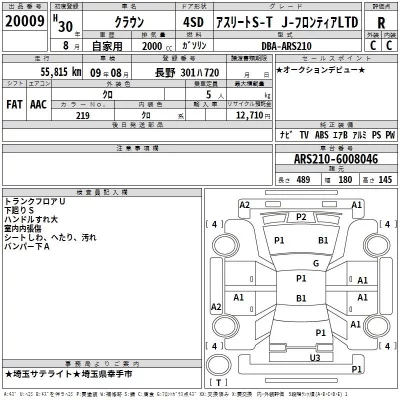 Toyota CROWN  с аукциона в Японии