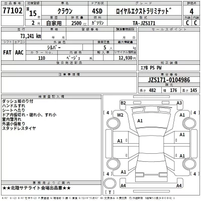 Toyota CROWN  с аукциона в Японии