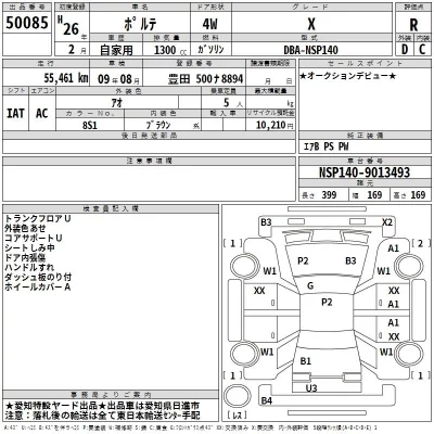 Toyota PORTE  с аукциона в Японии
