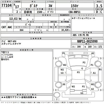Toyota PORTE  с аукциона в Японии