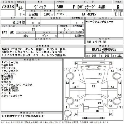 Toyota VITZ  с аукциона в Японии
