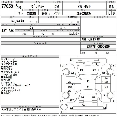 Toyota VOXY  с аукциона в Японии