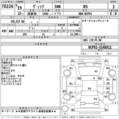 Toyota VITZ  с аукциона в Японии