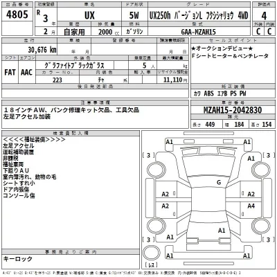 Lexus UX  с аукциона в Японии