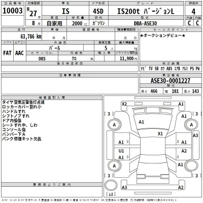 Lexus IS  с аукциона в Японии