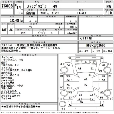 Honda STEP WAGON  с аукциона в Японии