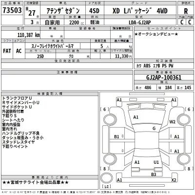 Mazda ATENZA SEDAN  с аукциона в Японии