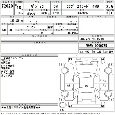 Mitsubishi PAJERO  с аукциона в Японии