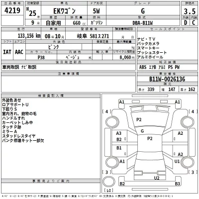 Mitsubishi EK WAGON  с аукциона в Японии
