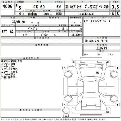 Mazda CX-60  с аукциона в Японии