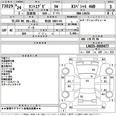 Daihatsu TANTO EXE  с аукциона в Японии