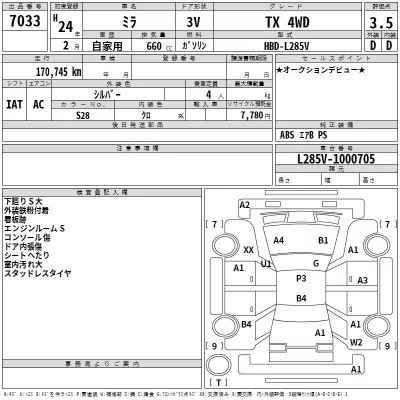 Daihatsu MIRA  с аукциона в Японии