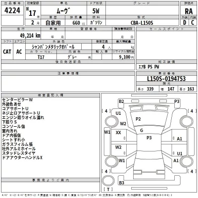 Daihatsu MOVE  с аукциона в Японии