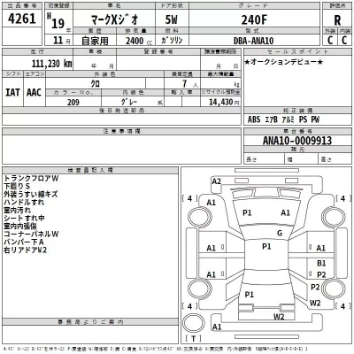 Toyota MARK X ZIO  с аукциона в Японии