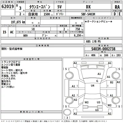 Toyota TOWN ACE VAN  с аукциона в Японии